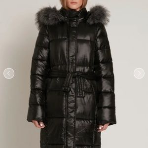 Point Zero Womens Long Belted Puffer Coat
